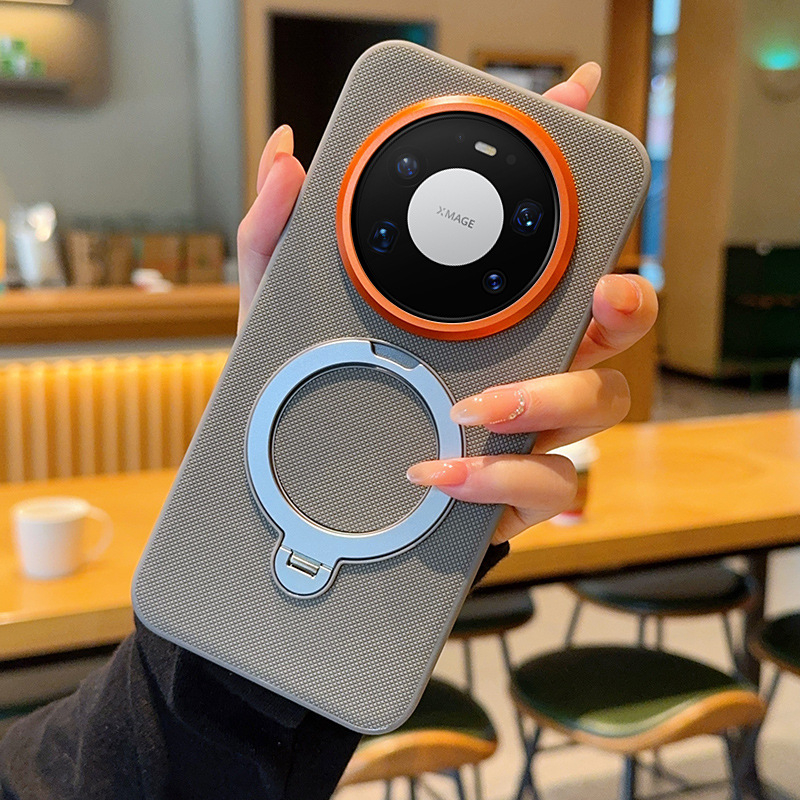 Ochranný obal Huawei Mate80 s otáčacím stojanom, magnetický tvrdý obal, umelá koža, proti pádu, pre Mate80/Mate80 Pro a Mate70/60