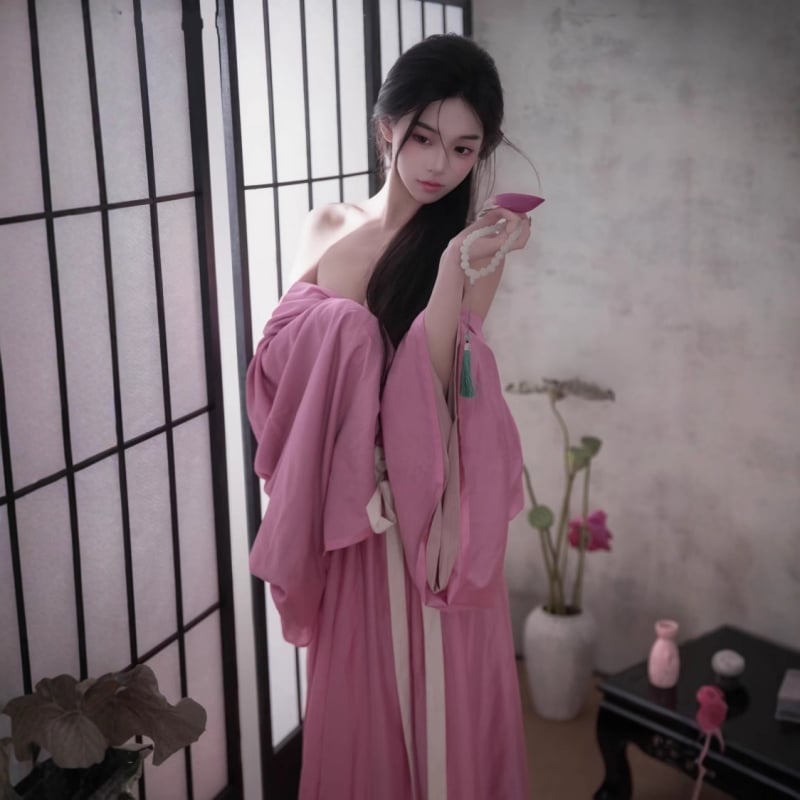 Hanfu haljina za foto snimanje, retro kineski stil, pamuk i lan, glavni materijal: pamuk, sadržaj pamuka 90-95%, proljetno izdanje 2025