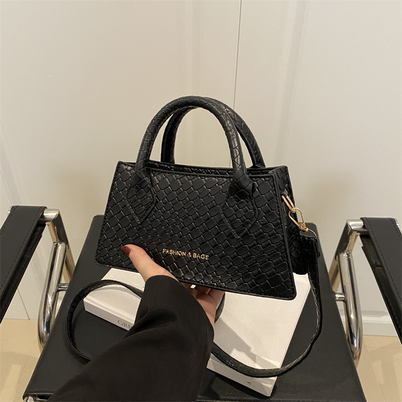 Torba za ruke s kariranim uzorkom i kontrastnim šivanjem – ulični stil, PU materijal, vodoravni kvadratni oblik, zatvaranje na zip, unutarnja džep za telefon