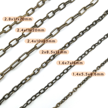 Ozdobná reťaz zo železa, elektroplátovaná, Jin Ming, 800 strieborná čistota, obdĺžnikový alebo oválny tvar