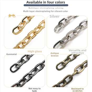 Ozdobná reťaz zo železa, elektroplátovaná, Jin Ming, 800 strieborná čistota, obdĺžnikový alebo oválny tvar