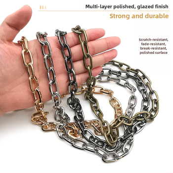 Ozdobná reťaz zo železa, elektroplátovaná, Jin Ming, 800 strieborná čistota, obdĺžnikový alebo oválny tvar