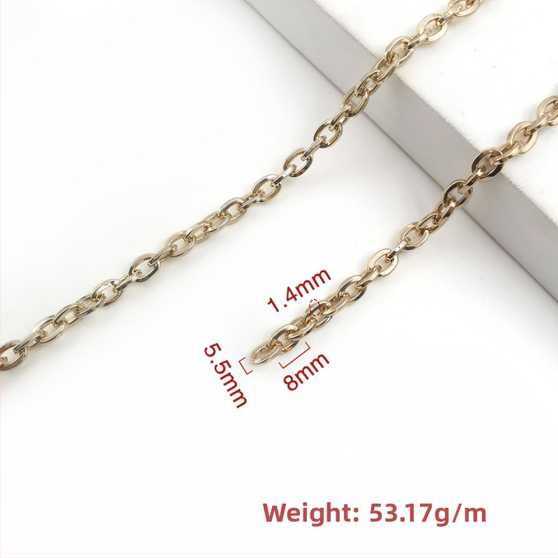 Ozdobná reťaz zo železa, elektroplátovaná, Jin Ming, 800 strieborná čistota, obdĺžnikový alebo oválny tvar