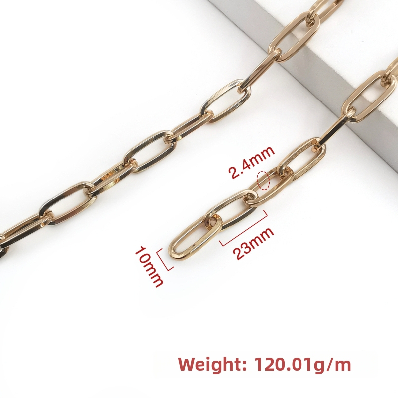 Ozdobná reťaz zo železa, elektroplátovaná, Jin Ming, 800 strieborná čistota, obdĺžnikový alebo oválny tvar