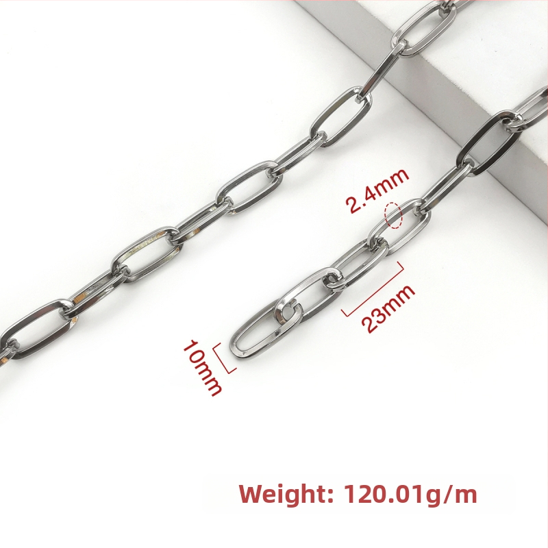 Ozdobná reťaz zo železa, elektroplátovaná, Jin Ming, 800 strieborná čistota, obdĺžnikový alebo oválny tvar