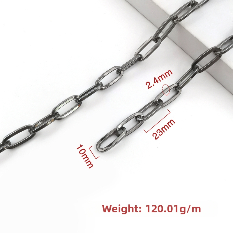 Ozdobná reťaz zo železa, elektroplátovaná, Jin Ming, 800 strieborná čistota, obdĺžnikový alebo oválny tvar