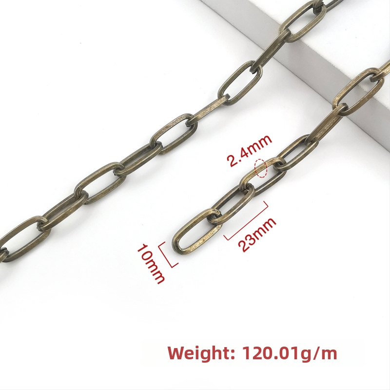 Ozdobná reťaz zo železa, elektroplátovaná, Jin Ming, 800 strieborná čistota, obdĺžnikový alebo oválny tvar