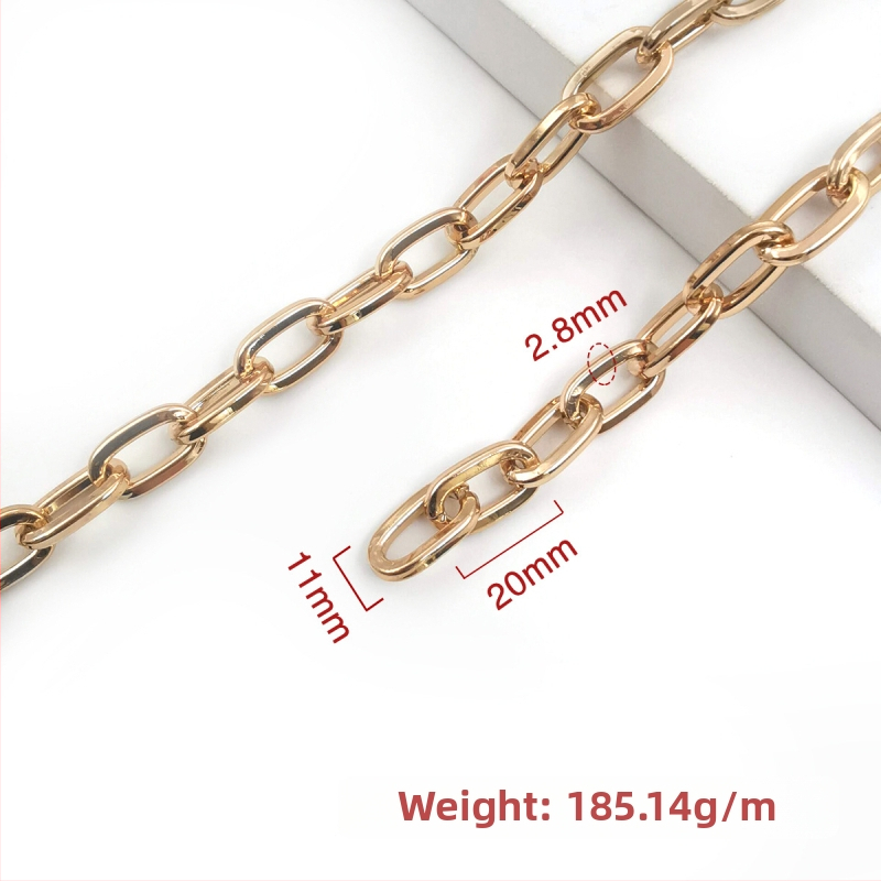 Ozdobná reťaz zo železa, elektroplátovaná, Jin Ming, 800 strieborná čistota, obdĺžnikový alebo oválny tvar