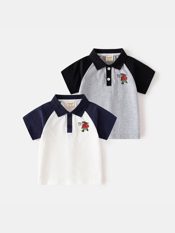 Παιδικό πόλο πουκάμισο Wellkids, βαμβάκι, σχέδιο καρτούν, καλοκαίρι 2025