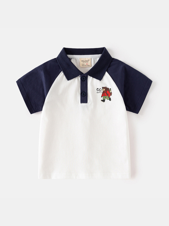 Παιδικό πόλο πουκάμισο Wellkids, βαμβάκι, σχέδιο καρτούν, καλοκαίρι 2025