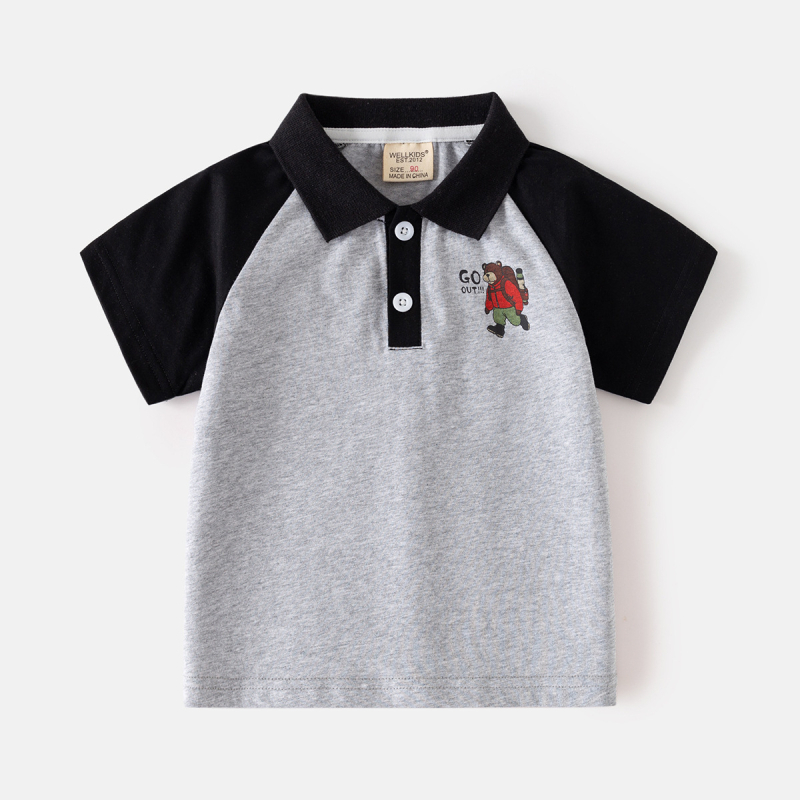 Παιδικό πόλο πουκάμισο Wellkids, βαμβάκι, σχέδιο καρτούν, καλοκαίρι 2025