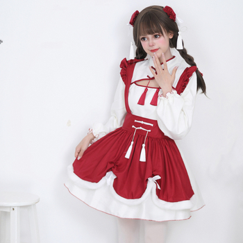 Lolita cosplay haljina za služavku za anime RPG, mješavina kemijskih vlakana, glavna tkanina 100% poliester, za dob 18–24, tolerancija 1–3 cm