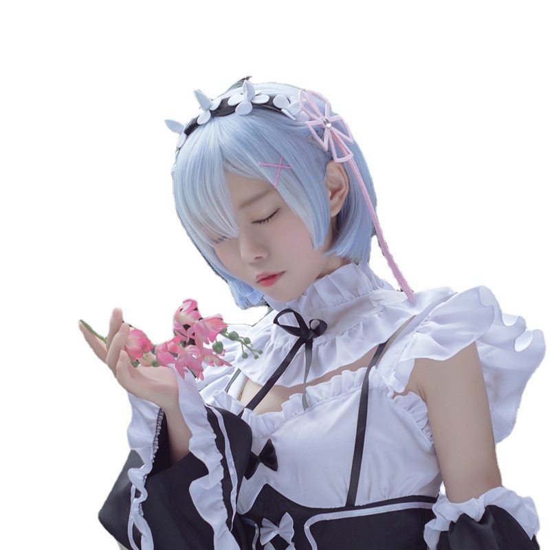Cosplay haljina za sobaricu RemRam-inspired, za žene, za igre i anime RPG; Značka Zi Xiao; Tkanina: uniform; Glavna tkanina: 99% poliester