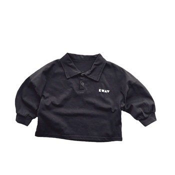 Dječje polo majice – korejski stil s dugim rukavom, šumski retro dizajn, 100% pamuk, jednobojna, unisex, za uzrast 3–8 godina