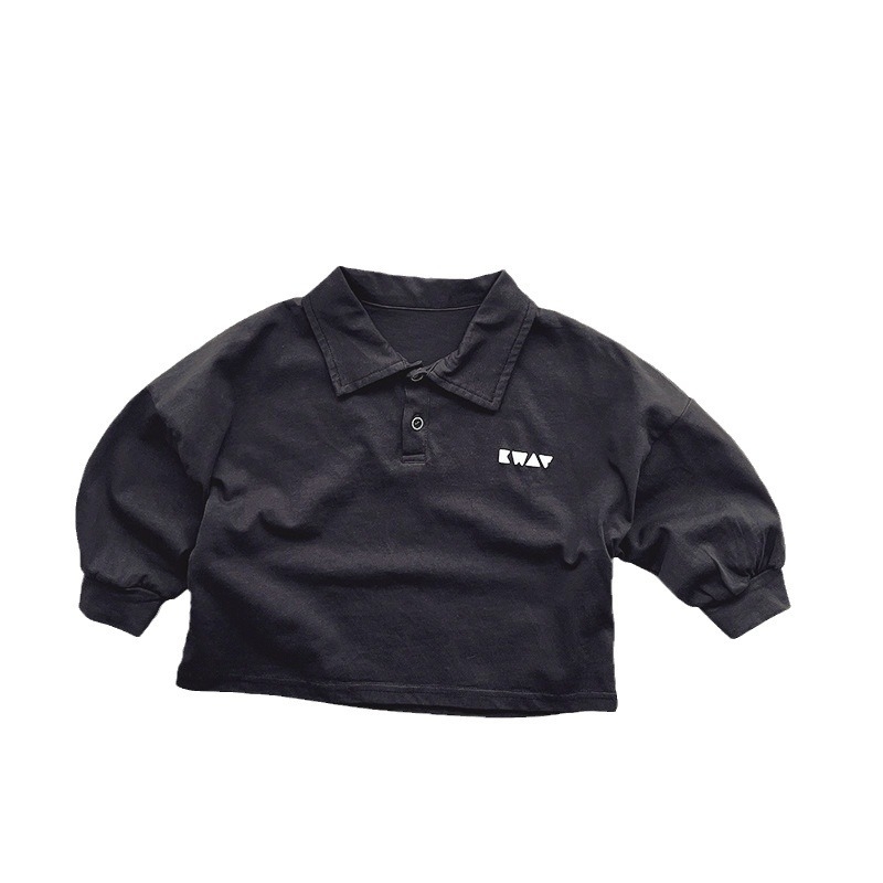 Dječje polo majice – korejski stil s dugim rukavom, šumski retro dizajn, 100% pamuk, jednobojna, unisex, za uzrast 3–8 godina