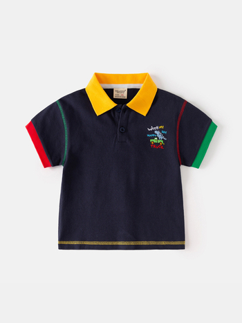Wellkids dječja pamučna polo majica - casual stil, kratki rukav, crtani uzorak, vezeni detalji, za djecu 3-8 godina, ljeto 2026