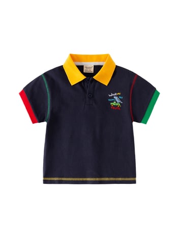 Wellkids dječja pamučna polo majica - casual stil, kratki rukav, crtani uzorak, vezeni detalji, za djecu 3-8 godina, ljeto 2026