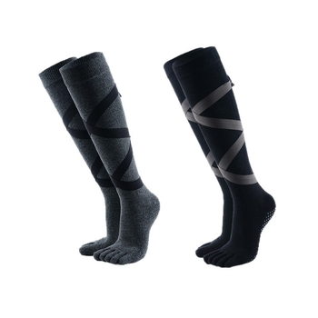 Κάλτσες γιόγκα με διαχωρισμένα δάχτυλα και υψηλό σωλήνα, αντιολισθητικές, 70–80% βαμβάκι, για εσωτερικές ασκήσεις Pilates και χορού