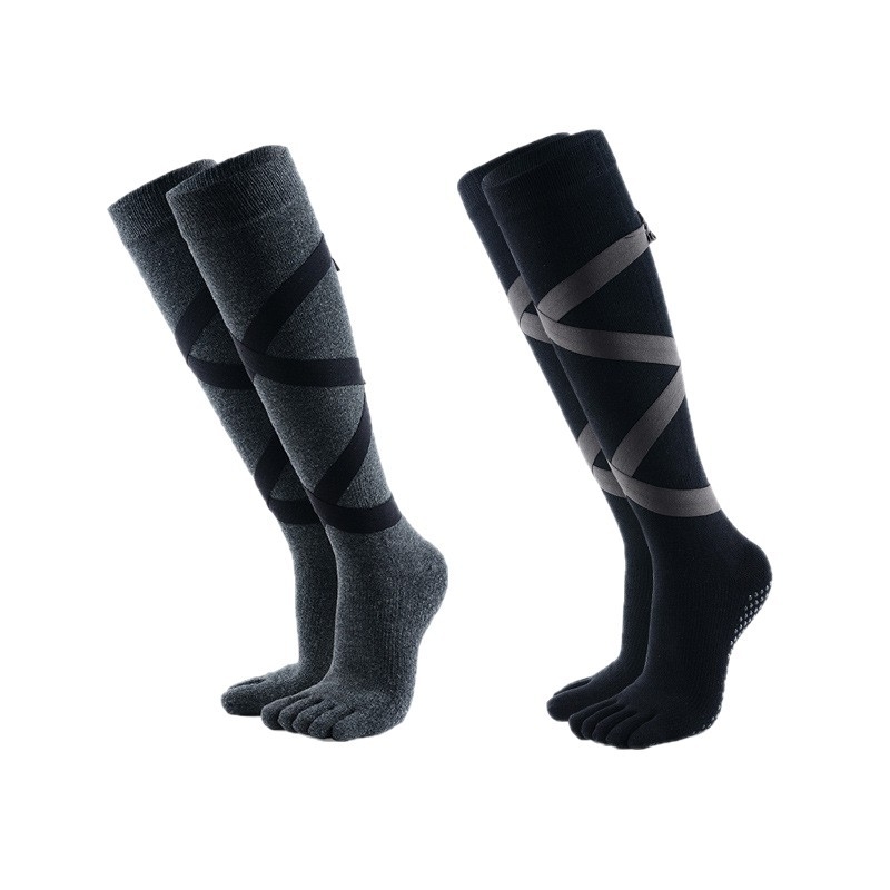 Κάλτσες γιόγκα με διαχωρισμένα δάχτυλα και υψηλό σωλήνα, αντιολισθητικές, 70–80% βαμβάκι, για εσωτερικές ασκήσεις Pilates και χορού