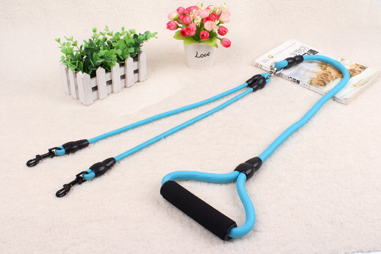 Nylon kétkutyás póráz csipkével, 2-in-1-ben