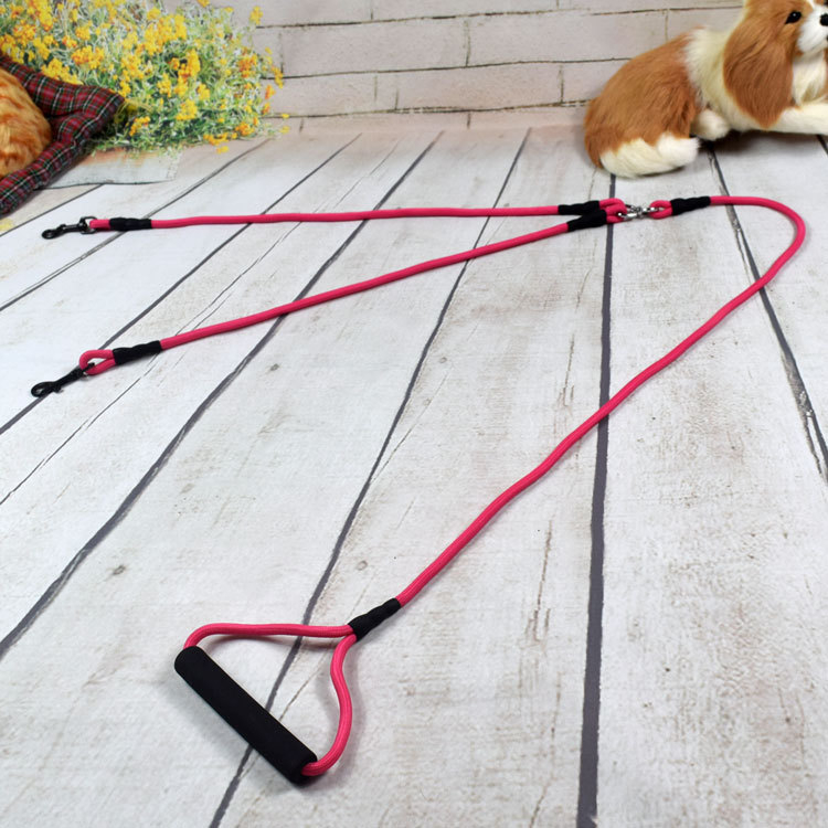 Nylon kétkutyás póráz csipkével, 2-in-1-ben