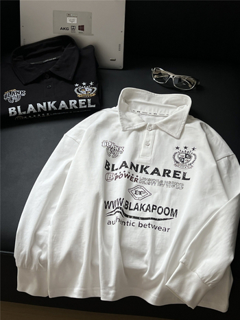 Детска поло риза, корейски стил, принт с буква, памук, за възраст 3–8 години