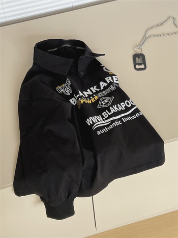 Детска поло риза, корейски стил, принт с буква, памук, за възраст 3–8 години