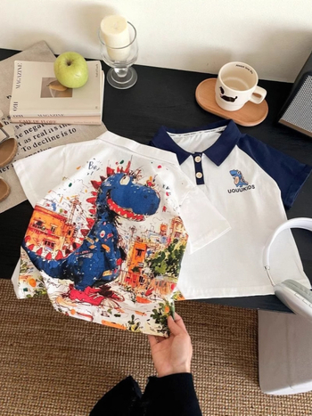 Polo majica za djecu s karikaturnim printom, pamuk, korejskog stila, uzrast 3–8 godina