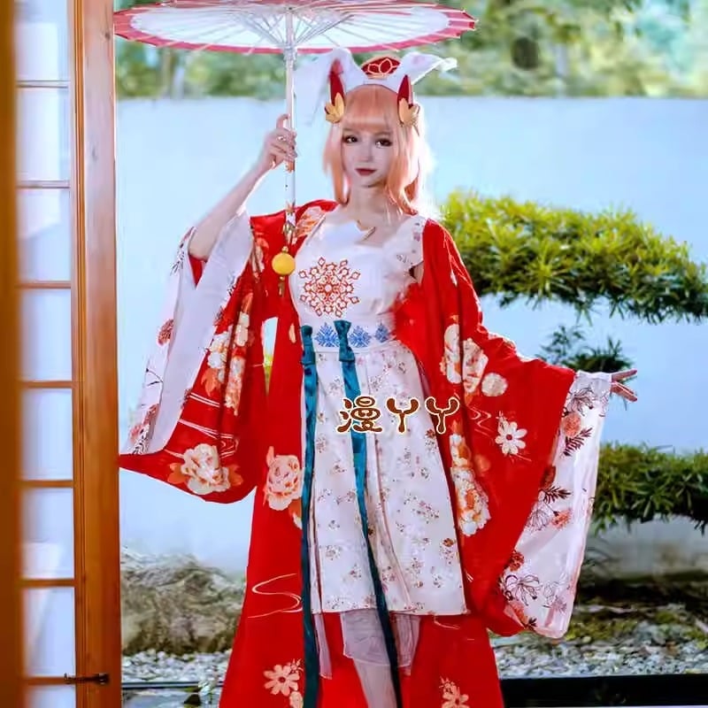 Cosplay kostim Gongsun Li Jinghong Dance sa perikom i kišobranom - šifon, Lily Tower, za igre i animacije