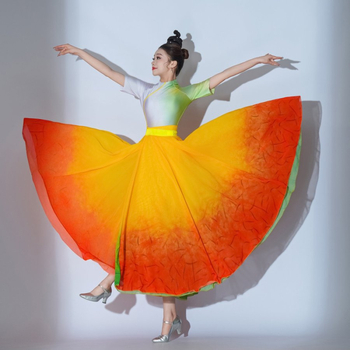 Női Színpadi Tánckészlet, 2026 tavasz, poliészter, nagy hintázó szoknya (Színpadra, Nő, MLJ-056)