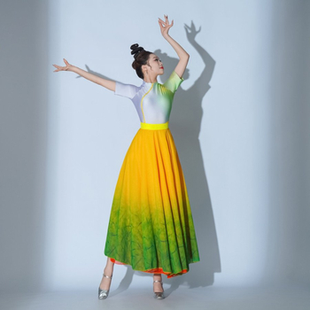 Női Színpadi Tánckészlet, 2026 tavasz, poliészter, nagy hintázó szoknya (Színpadra, Nő, MLJ-056)