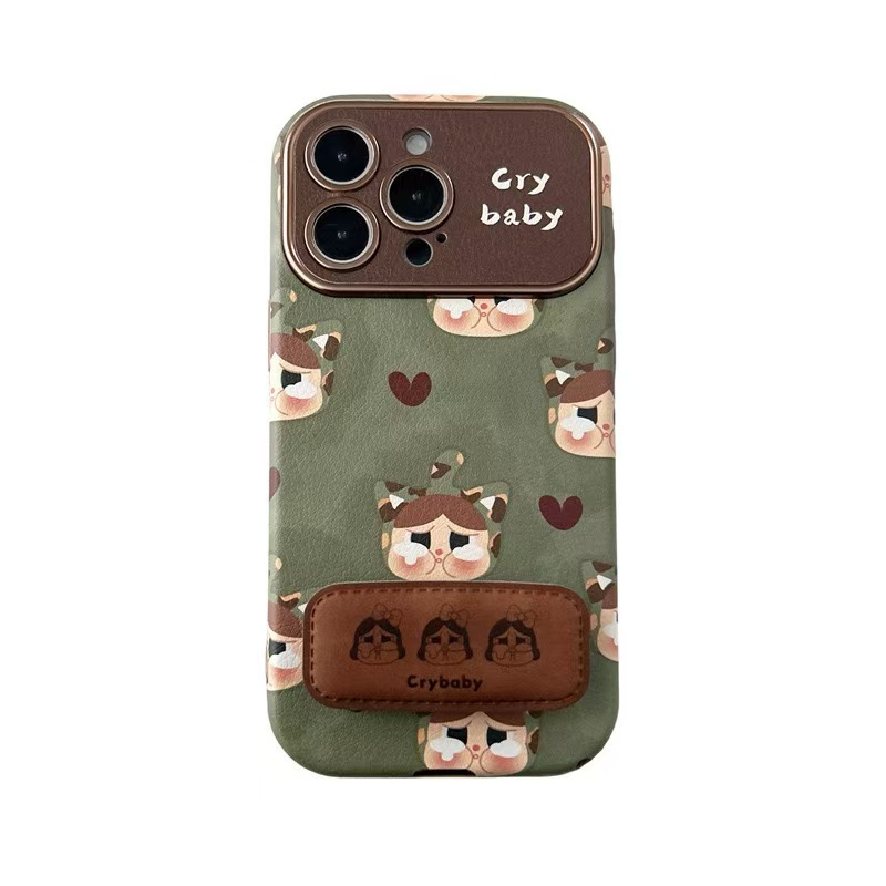 Retro kapica za glavu u zelenom leopard uzorku za futrolu iPhone 17 Pro, kompatibilno s iPhone 16 Pro s velikim otvorom iPhone 15 Pro