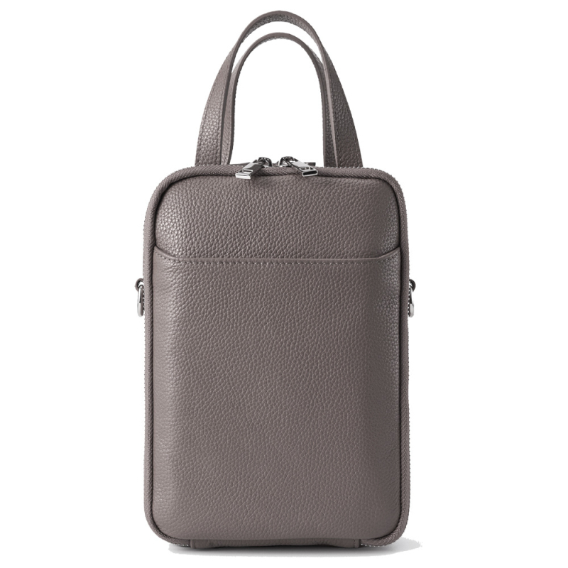 Ženska kožna crossbody torba, vertikalni kvadratni oblik, zatvarač, podstava od poliestera, unutarnji džepovi