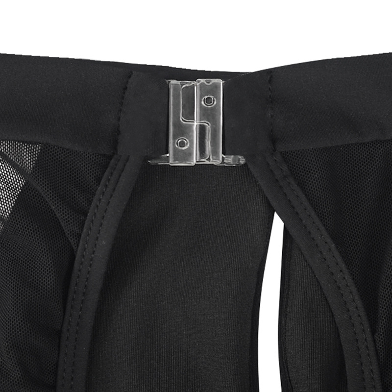 Žensko baletno body za plesne vježbe, s visokim ovratnikom, mrežastim panelima, stražnjim kopčama, materijal nylon-Lycra (75% nylon), pogodno za sve sezone