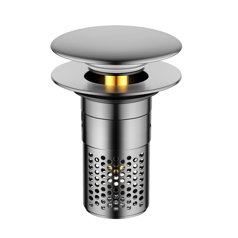 Push-type pop-up odvoda za umivaonik s filtrom, bakar i ABS, model Basin deodorizer, ugradnja u njemačkom stilu, moderni minimalistički dizajn