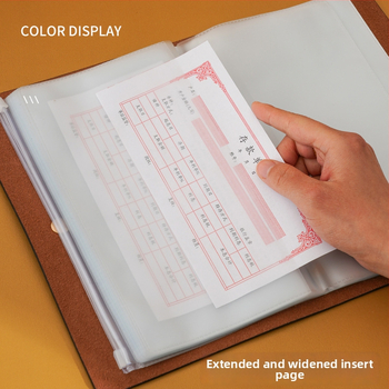 Mágneses záródású PU bőr betét- és bankjegytároló könyv