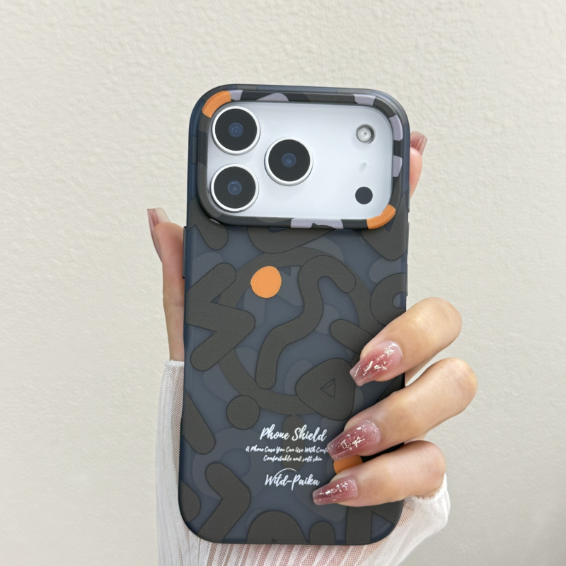 Futrola za iPhone 17 Pro Max s graffiti mat završnim slojem, magnetskim držanjem, puna zaštita — PC+TPU, otporna na udarce, otporna na otiske prstiju