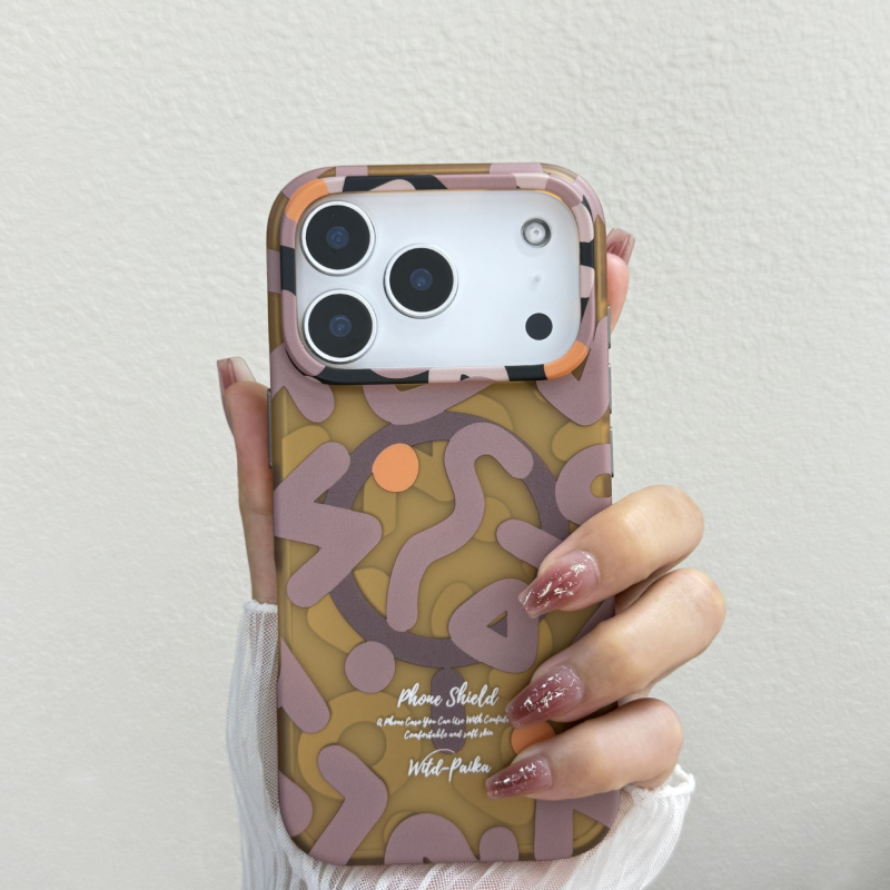 Futrola za iPhone 17 Pro Max s graffiti mat završnim slojem, magnetskim držanjem, puna zaštita — PC+TPU, otporna na udarce, otporna na otiske prstiju