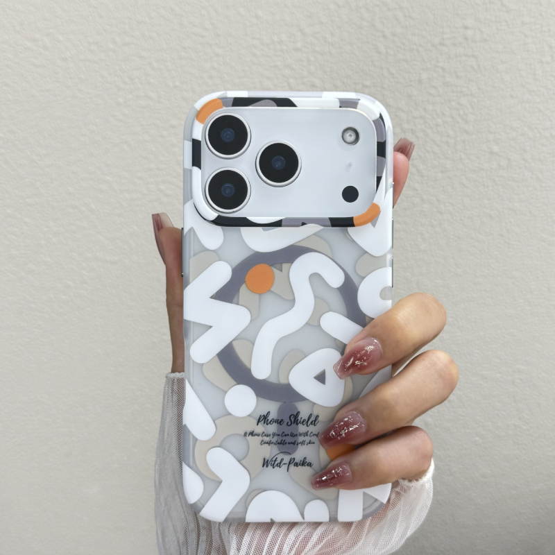 Futrola za iPhone 17 Pro Max s graffiti mat završnim slojem, magnetskim držanjem, puna zaštita — PC+TPU, otporna na udarce, otporna na otiske prstiju