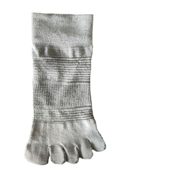 Čarape s pet prstiju do sredine listova – unisex, CoolMax, brzo sušeće, prozračne, otporne na miris, prugasti uzorak, bezšivni vrh prstiju