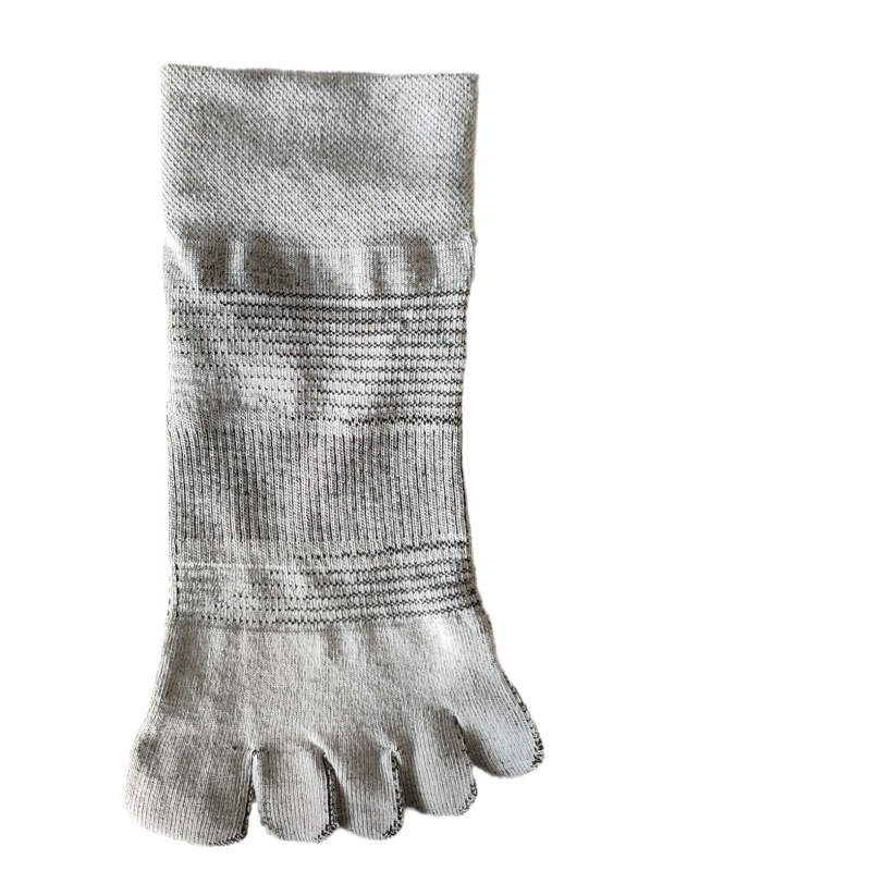 Čarape s pet prstiju do sredine listova – unisex, CoolMax, brzo sušeće, prozračne, otporne na miris, prugasti uzorak, bezšivni vrh prstiju