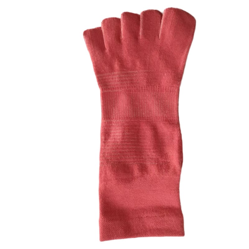 Čarape s pet prstiju do sredine listova – unisex, CoolMax, brzo sušeće, prozračne, otporne na miris, prugasti uzorak, bezšivni vrh prstiju