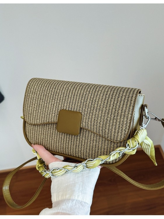 Crossbody torba za svakodnevnu upotrebu, ulični stil, PU materijal, vodoravnog kvadratnog oblika, otvaranje poklopcem, džep sa zatvaračem