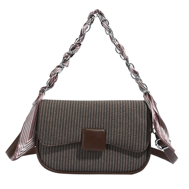 Crossbody torba za svakodnevnu upotrebu, ulični stil, PU materijal, vodoravnog kvadratnog oblika, otvaranje poklopcem, džep sa zatvaračem