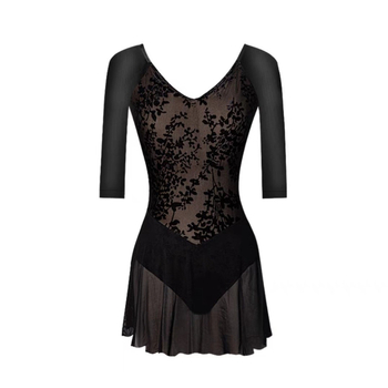 Gimnastički leotard sa suknjom za zrčno jogu i baletnu praksu (Za žene, Milk Silk, Spandex 20%)