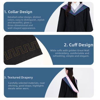 Uniszex egyetemi végzős ruha, poliészter anyagból, ceremóniára