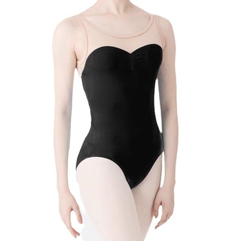 Jednobojno baletno bodi s suknjicom-culotama, patchwork dizajn tulipana, naramenice; tkanina: Spandex, 30% udio