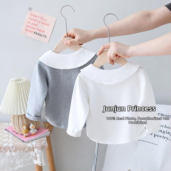 Lányoknak szóló koreai stílusú hosszú ujjú T-shirt, tavasz–ősz