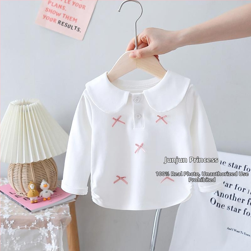 Lányoknak szóló koreai stílusú hosszú ujjú T-shirt, tavasz–ősz