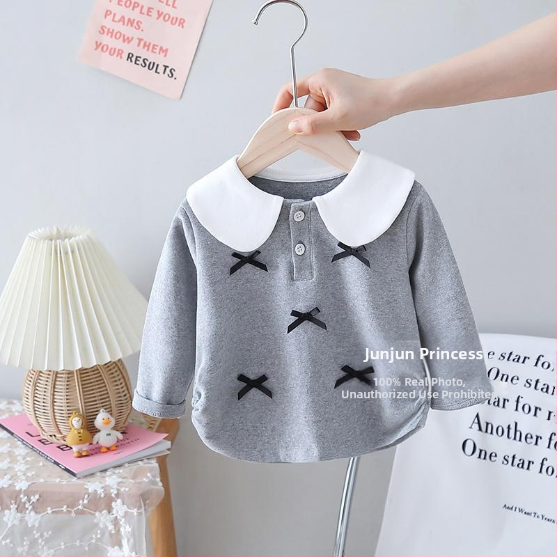 Lányoknak szóló koreai stílusú hosszú ujjú T-shirt, tavasz–ősz